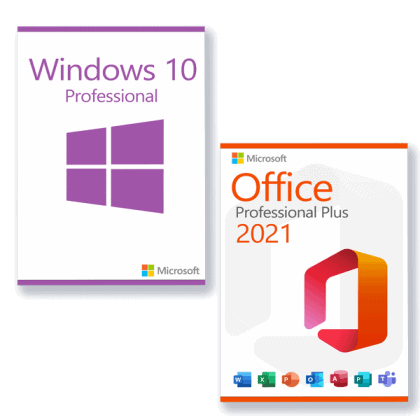 Microsoft Windows 10 Professional + Microsoft Office 2021 Professional Plus License for 3 devices